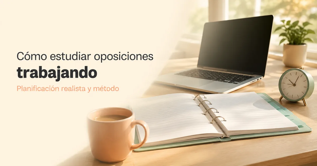 Planificación para estudiar oposiciones trabajando con repasos y test semanales